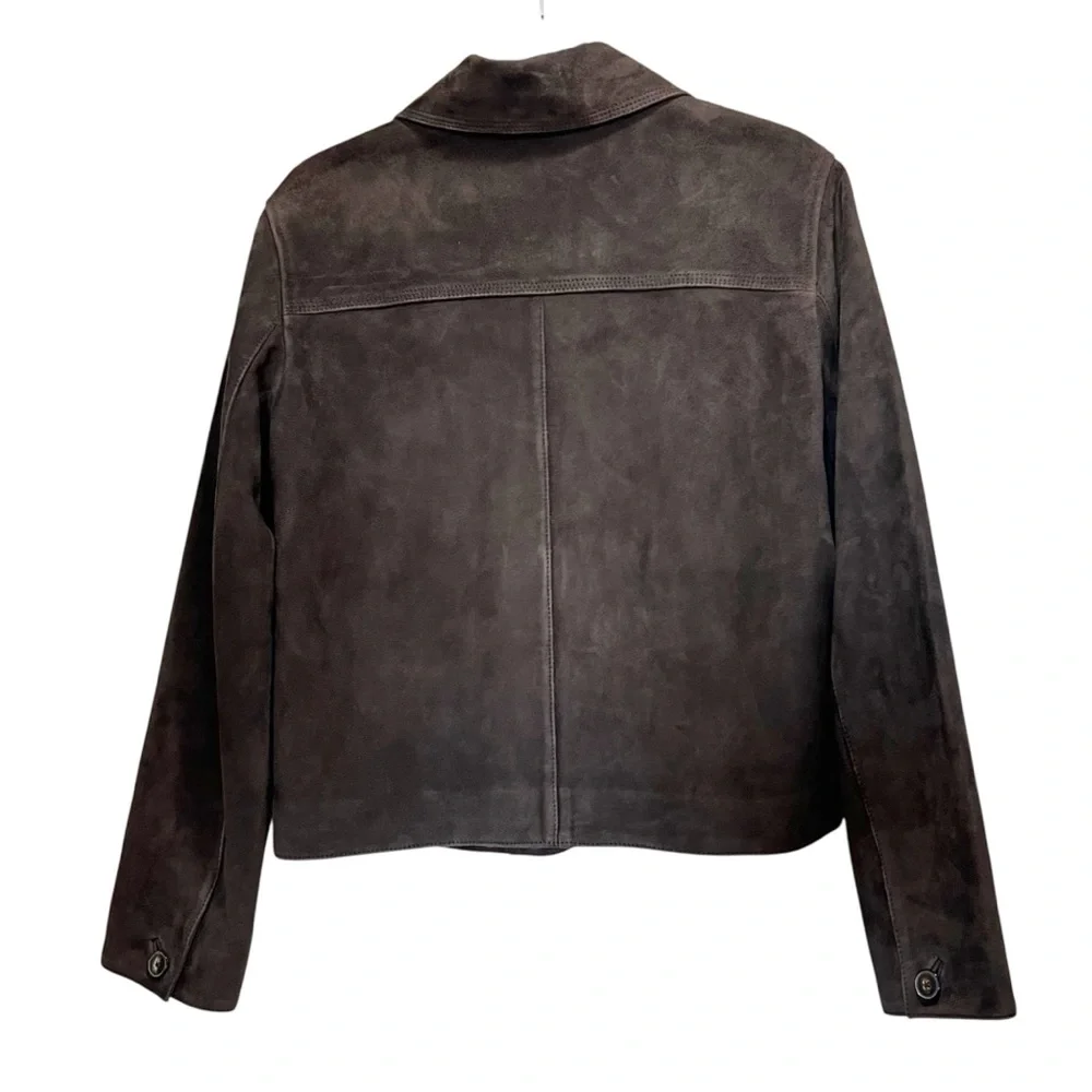 Madewell Stitched-Collar Shirt-Jacket in Suede Dark Carob S - Picture 6 of 16